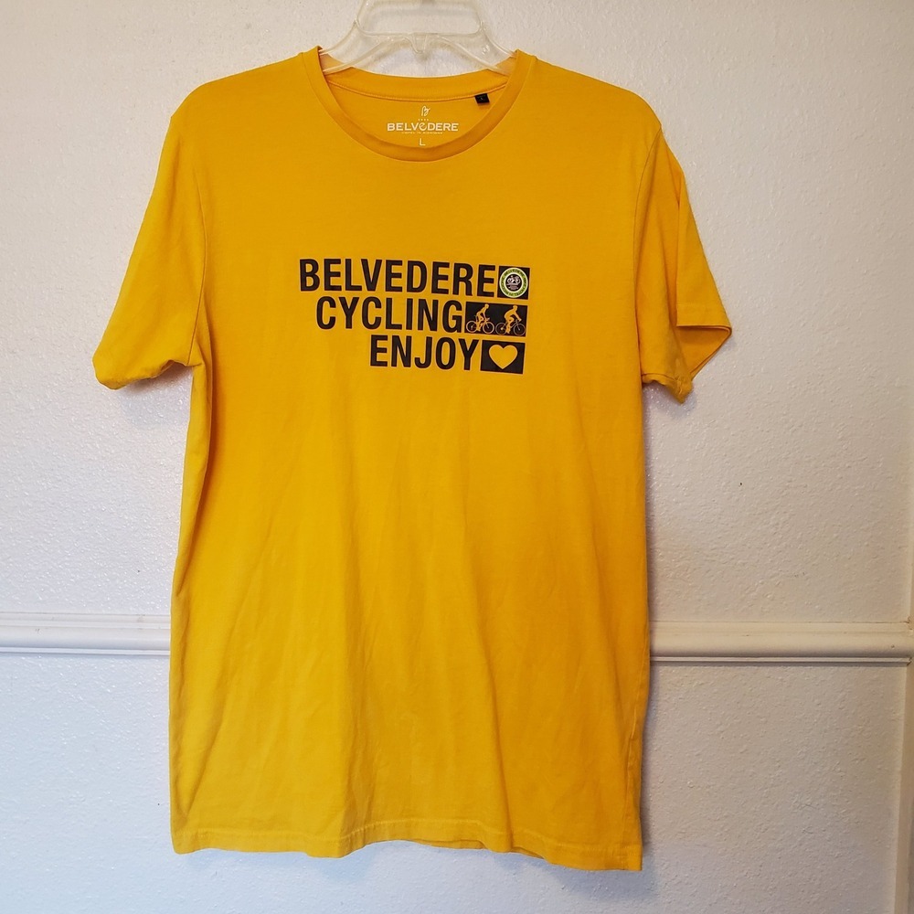Belvedere Bike Hotel Riccione Italy Cycling Graphic T-Shirt Mens Large Yellow